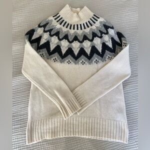 J. Crew 100% Cashmere Sweater with Fair Isle Pattern in Size XS (oversized fit).